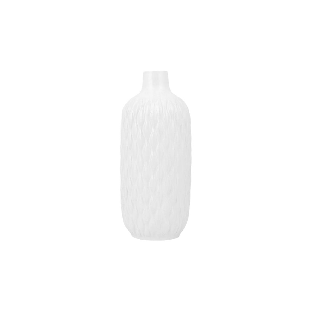 Elegant White Textured Ceramic Vase**