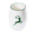 Elegant White Ceramic Cup with Green Reindeer Design