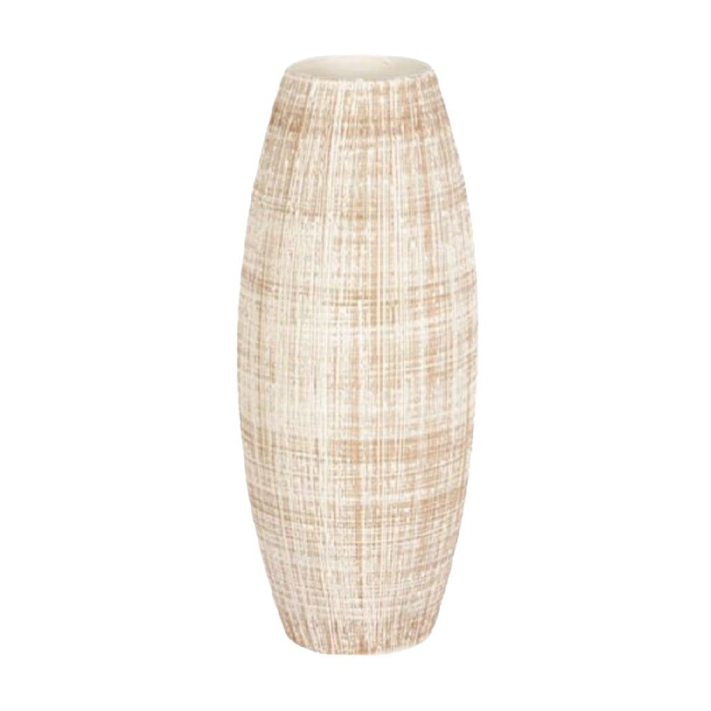 **Elegant Textured Ceramic Vase - Modern Neutral Decor**