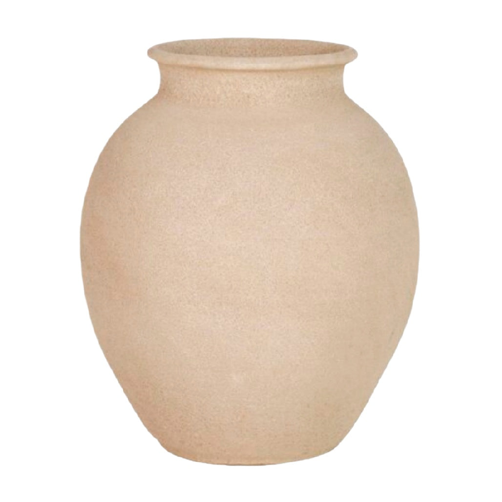 Elegant Beige Ceramic Vase - Modern Home Decor Accent**