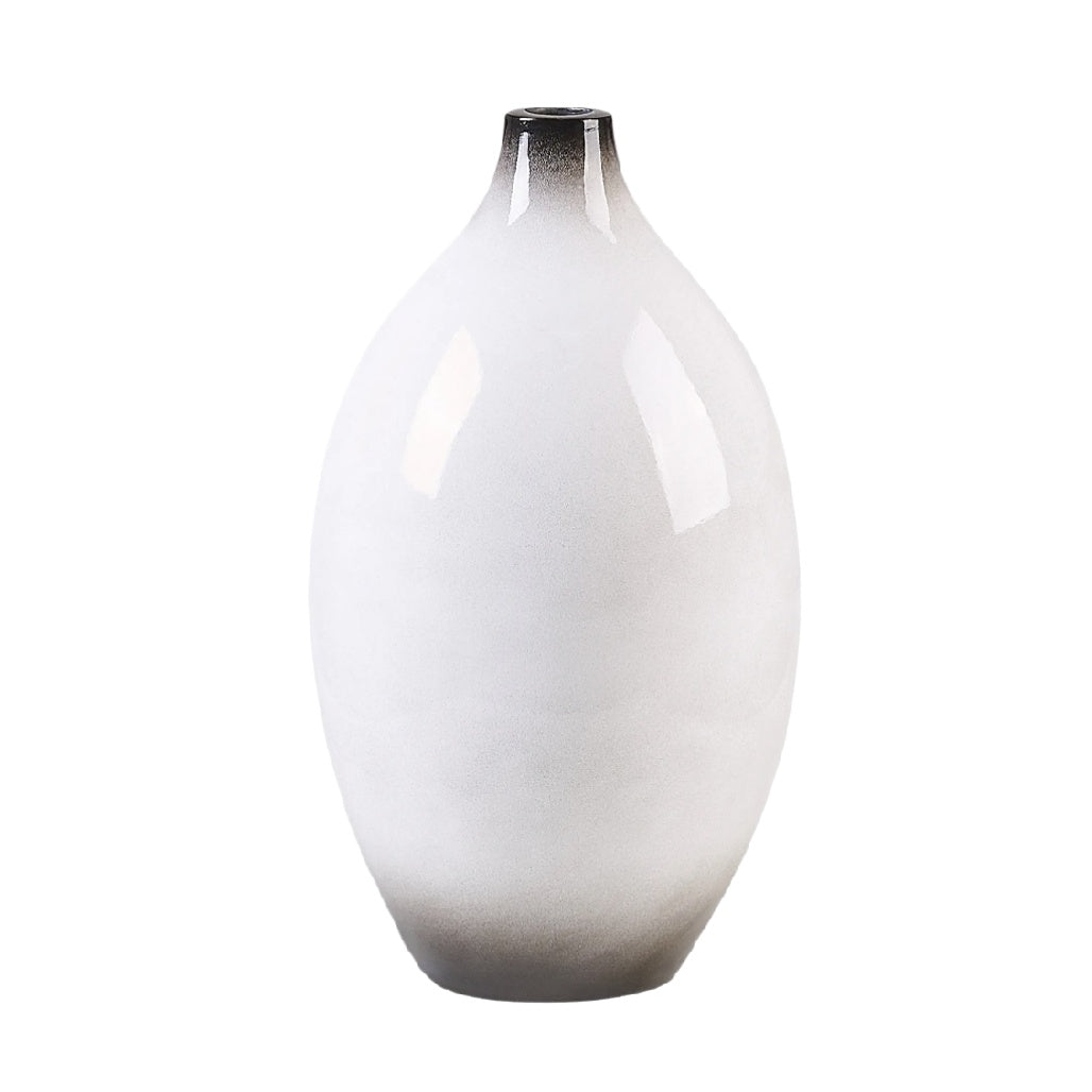Modern White Gradient Ceramic Vase - Elegant Home Decor
