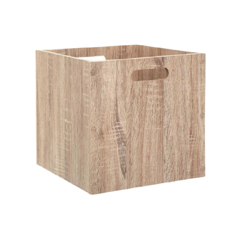 Wooden Storage Cube with Handles - Versatile Organizer for Home and Office